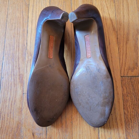Naked Feet Handmade Brown Leather Pumps Heels 10M CONTEMPORARY Comfort‎ - Picture 3 of 11